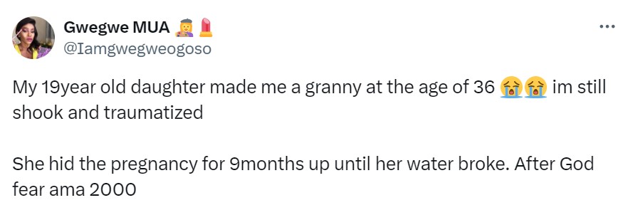 "My 19 year old daughter made me a granny at the age of 36" - South African lady in shock after her daughter welcomed a baby without her knowledge