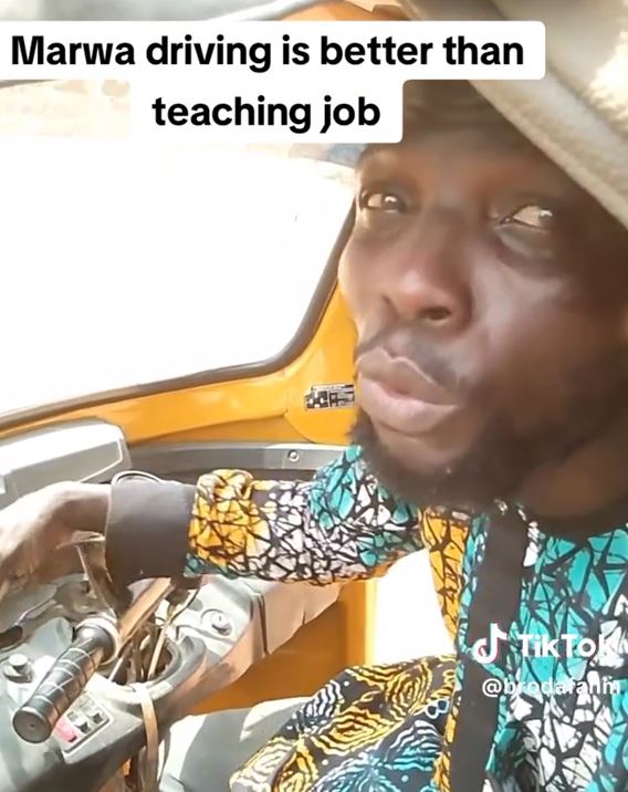 "Keke Marwa driving is better than teaching job" -Tricycle Rider Says As He Claims To Earn ₦6,000 In 2 Hours (VIDEO)