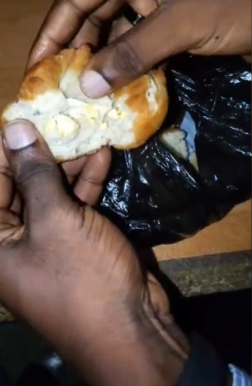 "This sprinkle of egg" - Man rages as he reveal the content of the egg roll he purchased (WATCH)