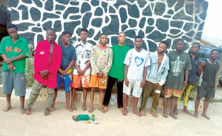 POLICE RAID CULTISTS HIDEOUT, 11 ARRESTED IN POSSESSION OF HARD DRUGS IN OGUN STATE