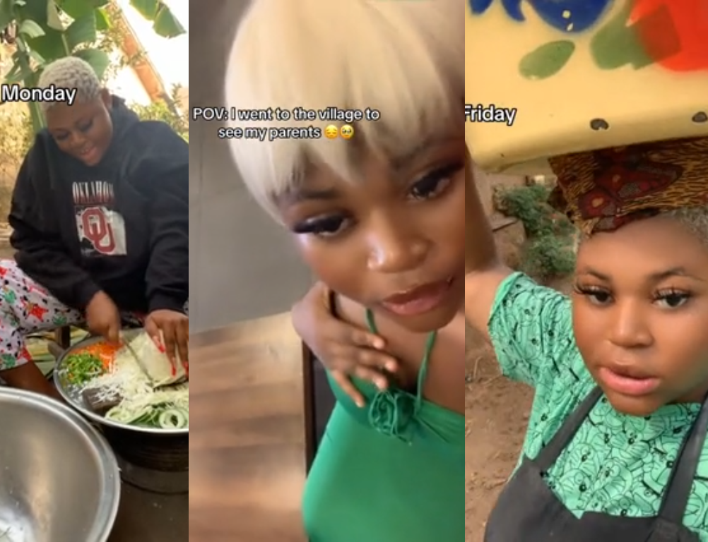 "From Slay Queen To House Help" – Netizens React As Lady Shares Her Experience After She Visited Her Parents In The Village (WATCH)