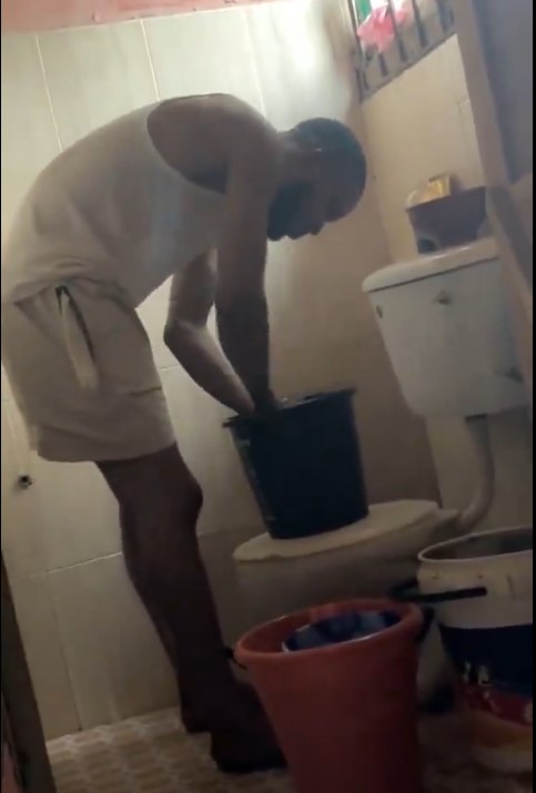 Lady cries out as boyfriend ends relationship after video of him washing her underwe@r goes viral (WATCH)