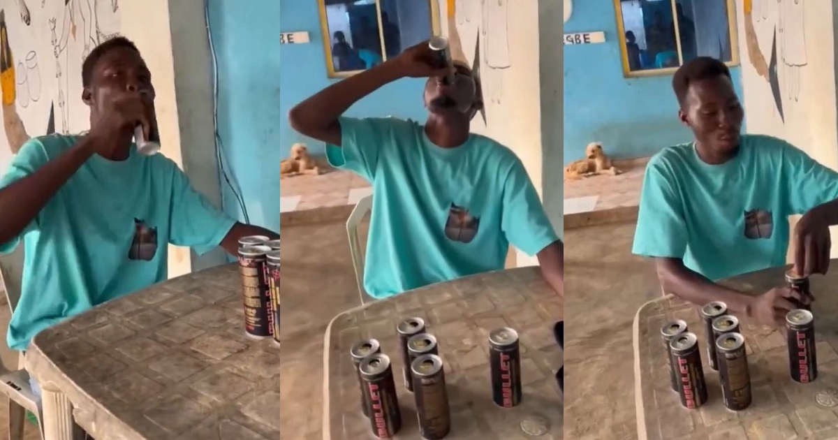 Nigerian Man Coll@pses After Gulping 7 Alc0h0l!c Energy Drinks In Minutes (WATCH)