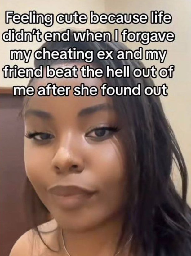 Lady narrates how her bestie be@t her up because she went back to her che@t!ng ex-boyfriend