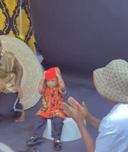 "Igwe no wan rule kingdom again" – Hilarious moment a toddler refuses to take picture for his 1year birthday photoshoot (WATCH)