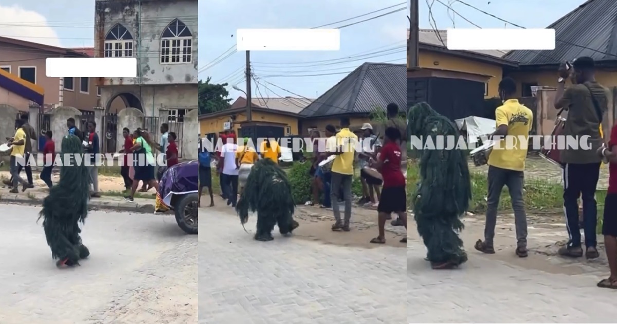 "E sure me say na their drummer be that" – Sh0ck as masquerade dances to gospel song played during church evangelism (VIDEO)