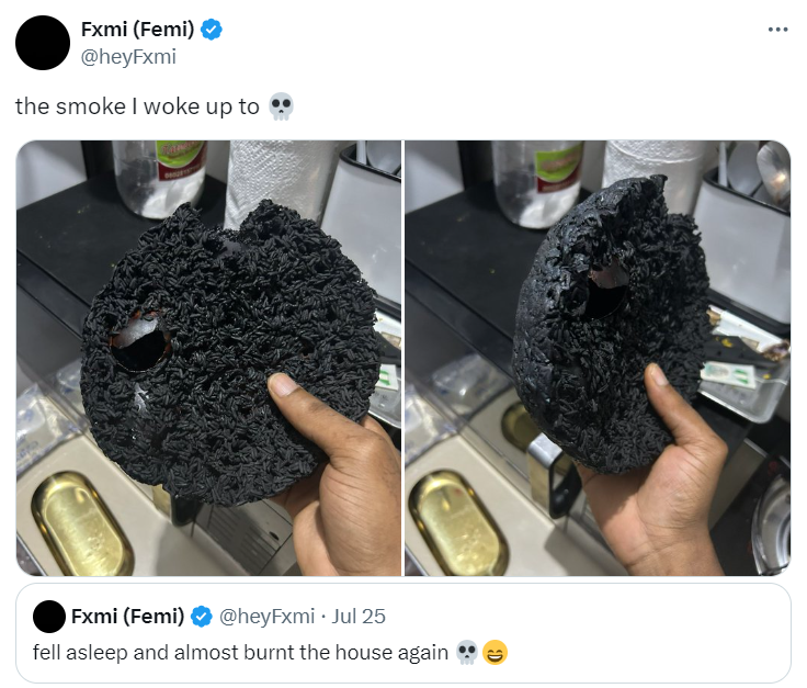 "First it was fragrance, then it turns to fire" – Netizens react as man introduces special noodles-cooking style