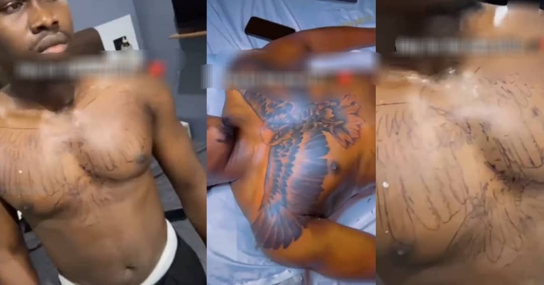 Nigerian Man Cements His Love For Wizkid As He Gets A Permanent "Biggest Bird" Tatt00 (VIDEO)