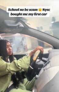 "NYSC gave me my first car" – Female corps member (VIDEO)