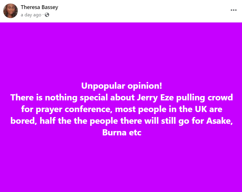 “Most people are bored in the UK, what Jerry Eze did was not special” – Facebook user gives take on the trending NSPPD UK success