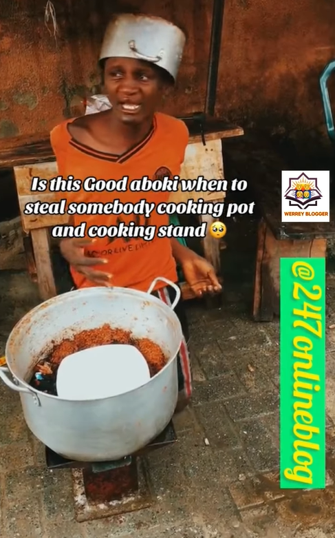 Moment man caught steal!ng cooking pot and stove chants his last prayer