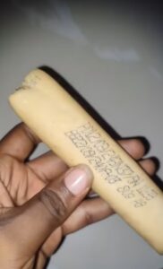 Nigerian man in sh0ck after discovering an imprint of expiry date on a sausage roll (VIDEO)