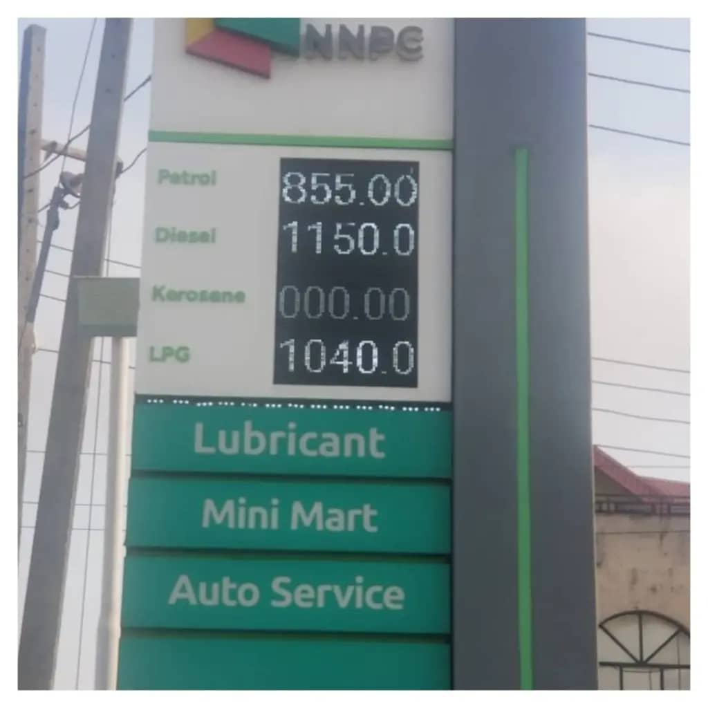 NNPCL Increases Fuel Price to N855 Per Litre