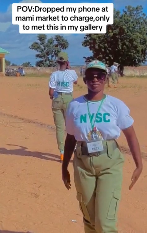 "At least you still see am collect" – Female Corper Finds Unfamiliar Pictures of Boy On Her Phone After Charging It At Mami Market (VIDEO)