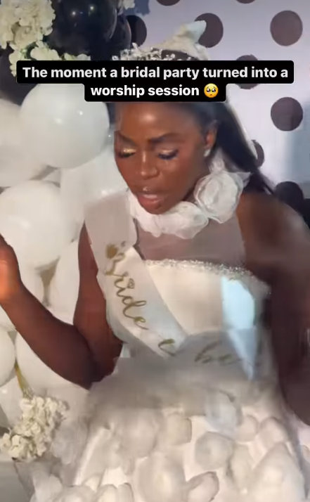 "I couldn’t have endǝd it without this" – Moment fashion designer, Prudent Gabriel's bridal shower turned into a worship session (VIDEO)