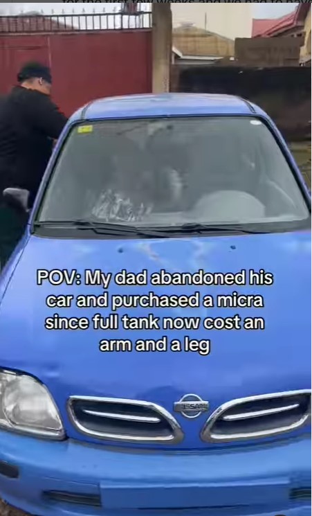 Man abandons his bigger car, buys a smaller car due to hike in fuel price (WATCH)