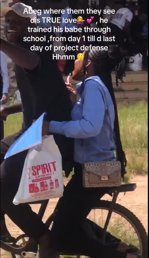 "Good girl dey pay" – Mobile ice-cream seller joyous as his girlfriend signs out of school (VIDEO)