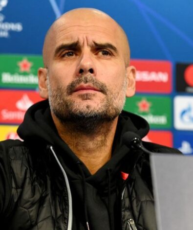 Pep Guardiola reacts after Manchester City lost five games in a row